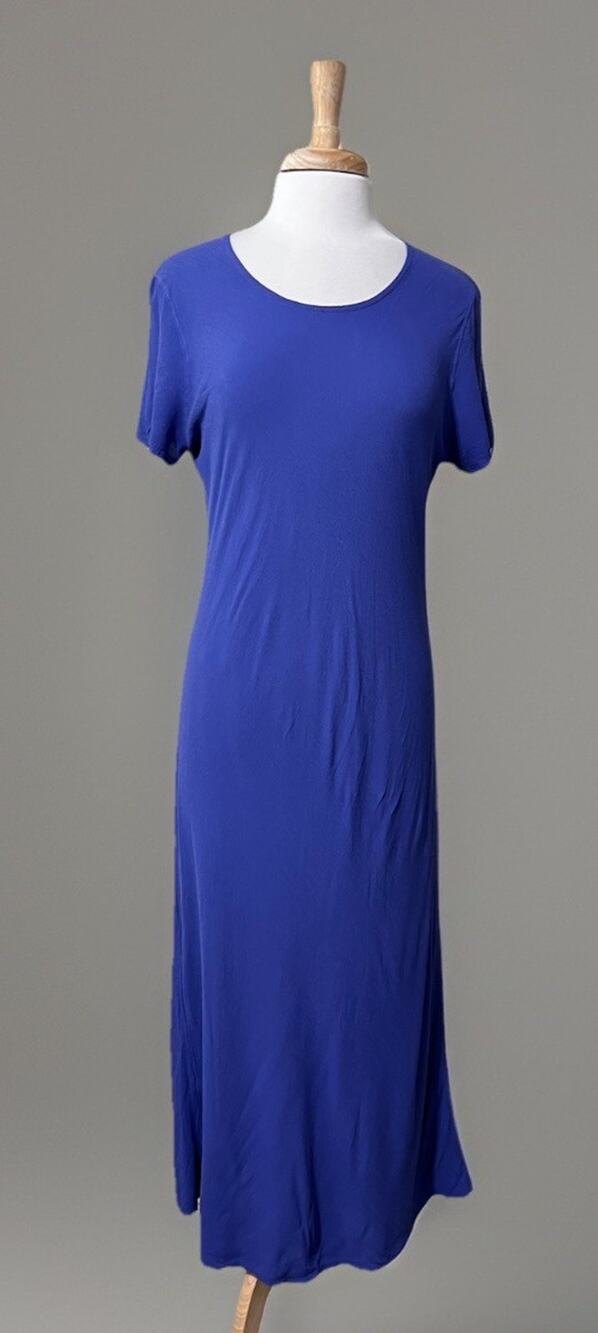 St Michael Marks & Spencer Violet Purple Crepe Maxi Silhouette Casual Dress US 8